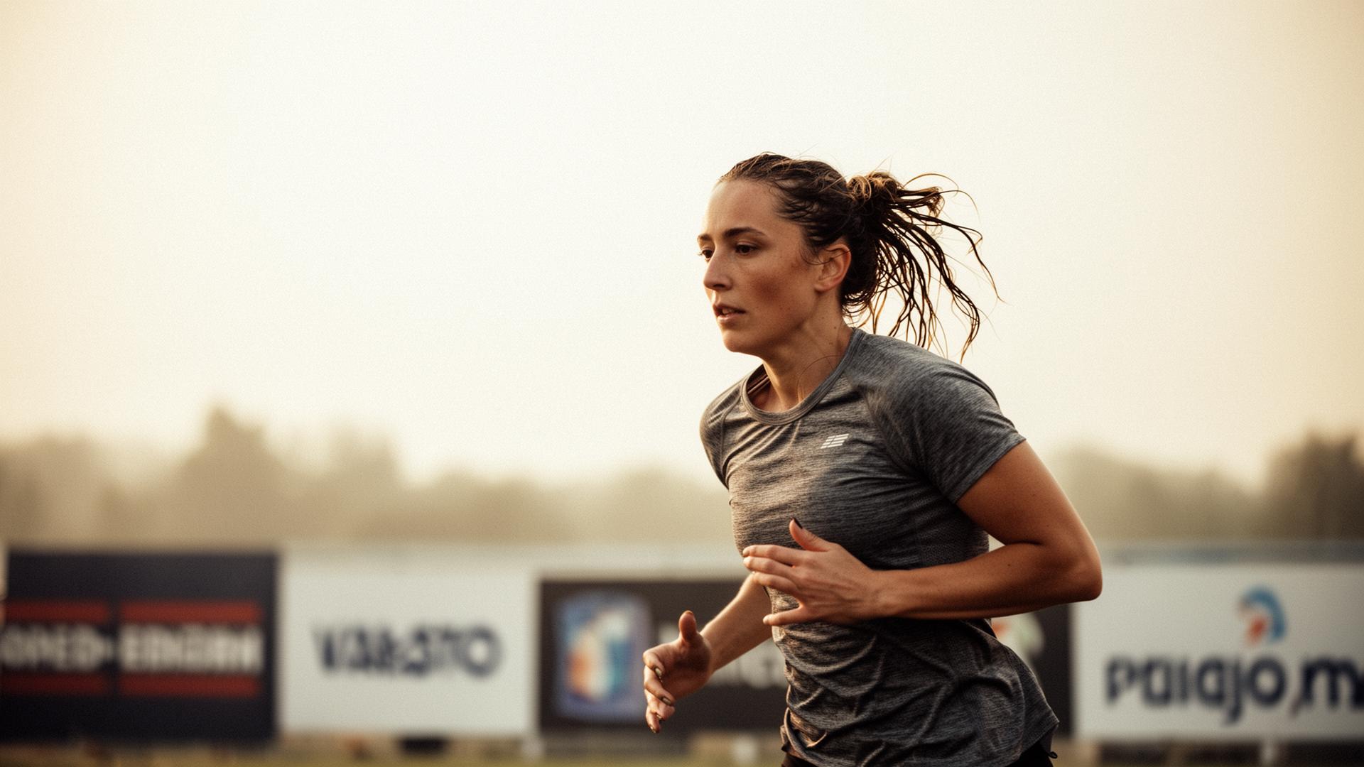 Atleta documental em movimento real, clima natural